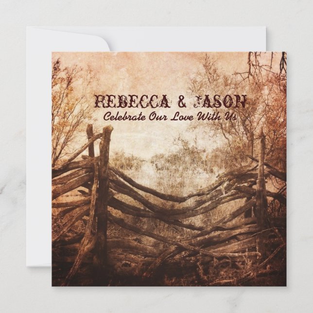 Convite casamento da fazenda russa do oeste (Frente)