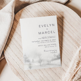 Convite Casamento da Floresta da Montanha de inverno