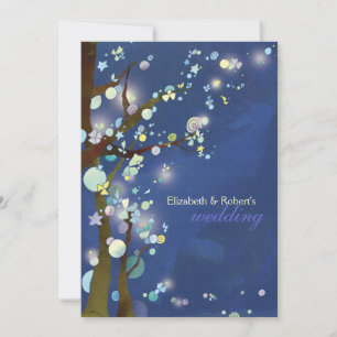 Convite Casamento da Floresta de Elven Azul