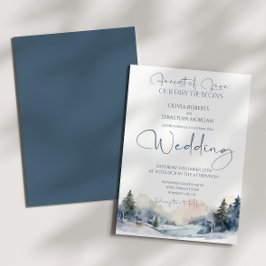 Convite Casamento da Floresta de Inverno da Rússia Woodlan