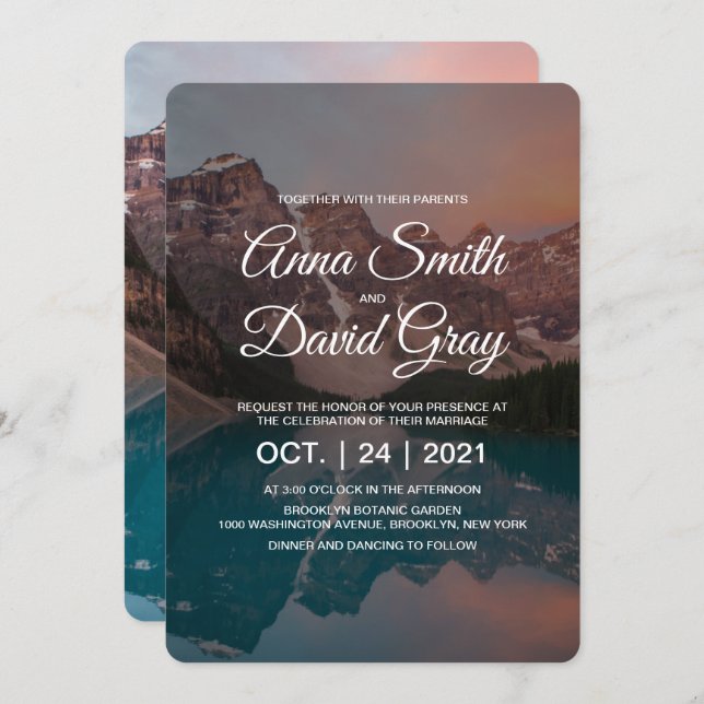 Convite Casamento da Floresta de Montanhas Russas (Frente/Verso)