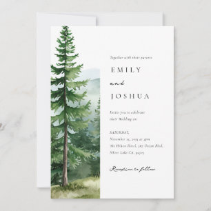 Convite Casamento da Floresta de Pinheiros Russos
