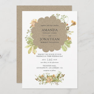 Convite Casamento da Floresta Rustic Watercolor