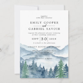 Convite Casamento da Floresta Rustic Watercolor
