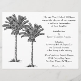 Convite Casamento da Ilha Tropical de Palm Tree Elegante F