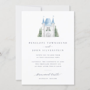 Convite Casamento da Ilustração Romântica do Castelo de Wa