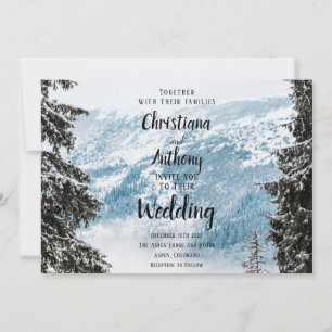 Convite Casamento da Montanha do inverno
