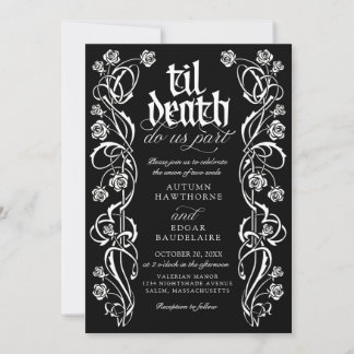 Convite Casamento da Morte de Til Gótica