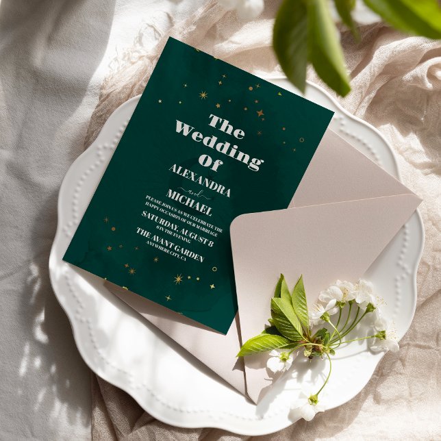 Convite Casamento da Nebulosa Espacial Maroon Galaxy (Criador carregado)