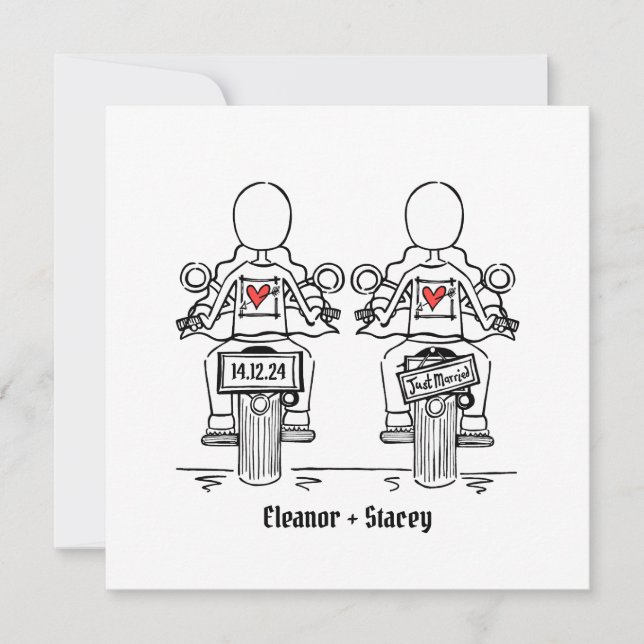 Convite Casamento da Noite de Motocicleta Personalizada de (Frente)