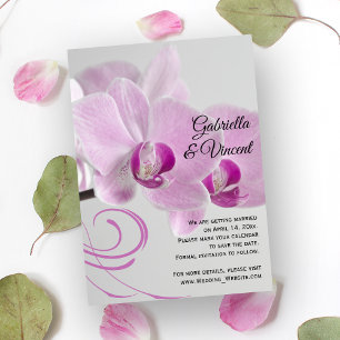 Convite Casamento da Orquídea Rosa Salva a Data