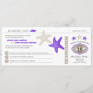 Convite Casamento da passagem de embarque da estrela do