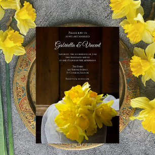 Convite Casamento da primavera da Madeira da Rústica Daff