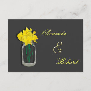 Convite Casamento da primavera - Daffodils Mason Jar Invit