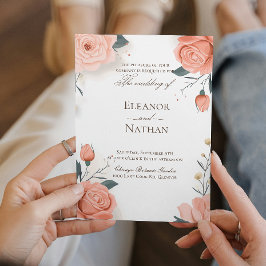 Convite Casamento da primavera de rosas vermelhas e Verão