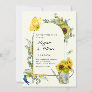 Convite Casamento da primavera de Sunflower