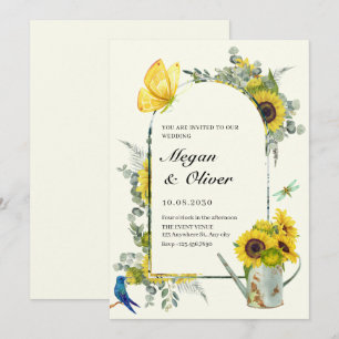 Convite Casamento da primavera de Sunflower