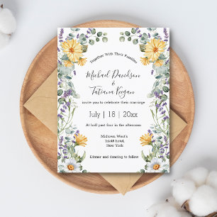 Convite casamento da primavera de verão floral com água ve