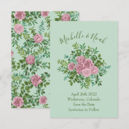 Convite Casamento da primavera do Jardim das Rosas Rosa