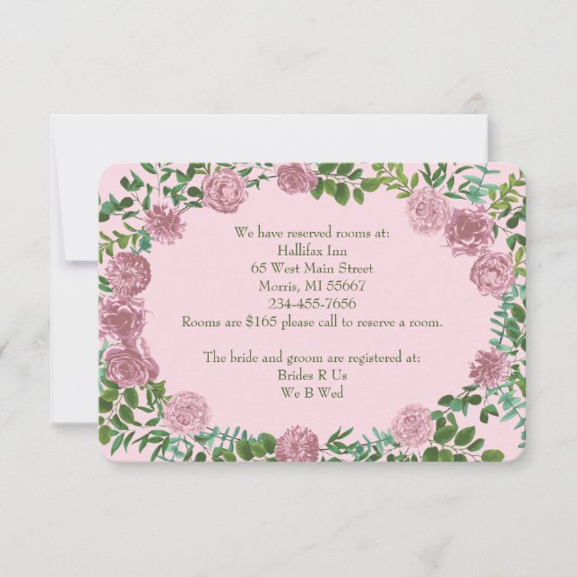 Convite Casamento da primavera do Jardim das Rosas Rosa (Frente)