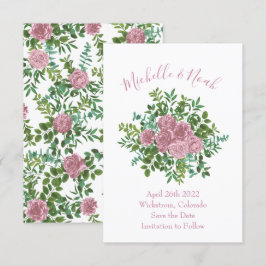Convite Casamento da primavera do Jardim das Rosas Rosa
