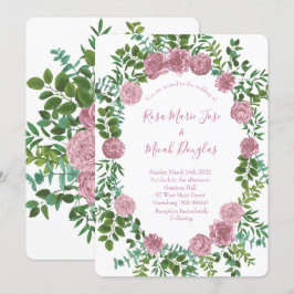 Convite Casamento da primavera do Jardim das Rosas Rosa