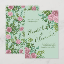 Convite Casamento da primavera do Jardim das Rosas Rosa