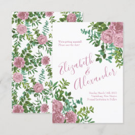 Convite Casamento da primavera do Jardim das Rosas Rosa