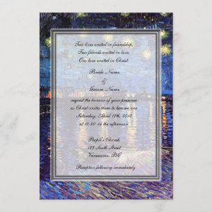 Convite casamento da religião, noite estrelada de van Gogh