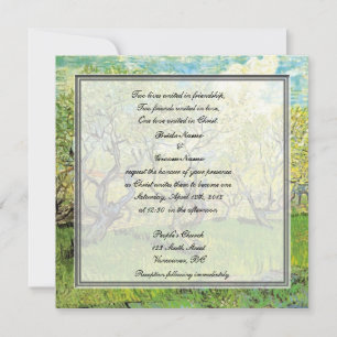 Convite casamento da religião, Orquard van Gogh em Blossom