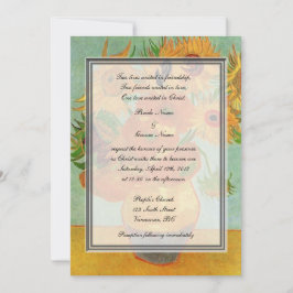 Convite casamento da religião, van Gogh doze girassóis