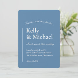 Convite Casamento da Tipografia Azul Linen Dusty