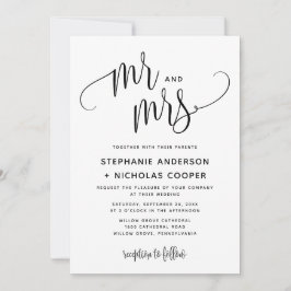 Convite Casamento da Tipografia do Sr. e Sra. Black Lovely