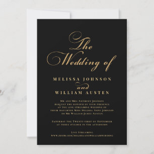 Convite Casamento da Tipografia Dourada Virtual Modern Bla