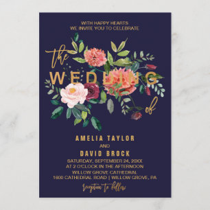 Convite Casamento da Tipografia Floral de outono
