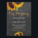 Convite Casamento da Trendência da Trendência de outono de<br><div class="desc">Modelo de convite para na moda elegante e russo para cinza escuro, com flores de sol ouro amarelas. Preencha suas informações nos pontos, Você pode optar por personalizá-las mudando ainda mais as fontes e as cores das letras. — O convite é adequado para elegantes casamentos rústicos no outono. — Se...</div>