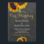 Convite Casamento da Trendência da Trendência de outono de<br><div class="desc">Modelo de convite para na moda elegante e russo para cinza escuro, com flores de sol ouro amarelas. Preencha suas informações nos pontos, Você pode optar por personalizá-las mudando ainda mais as fontes e as cores das letras. — O convite é adequado para elegantes casamentos rústicos no outono. — Se...</div>