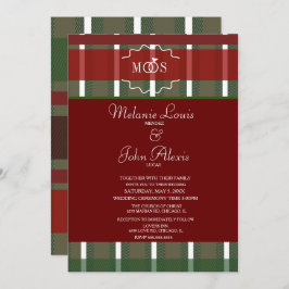 Convite Casamento da Xadrez de Natal de Tartan Winter Burg