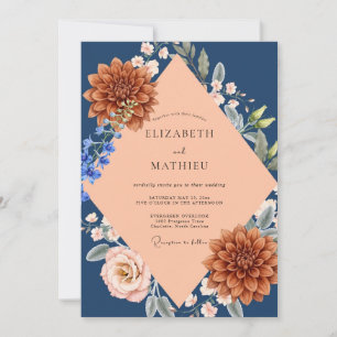 Convite Casamento Dália de Cobre à Meia-Noite