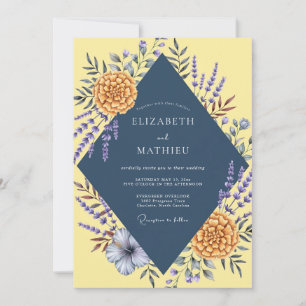 Convite Casamento Dália Limão Marinho