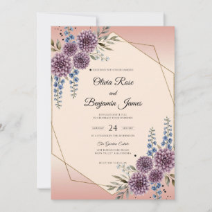 Convite Casamento Dália Violeta Pêssego