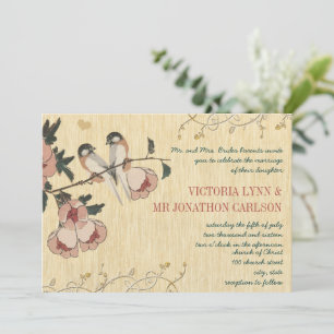 Convite Casamento Damasko de Caramanchão de Cerejeira Vint
