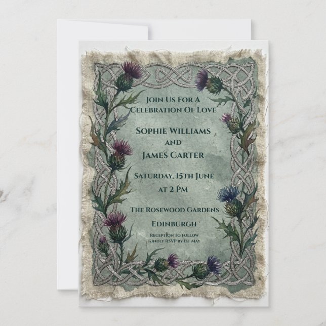 Convite Casamento Dark Thistle (Frente)