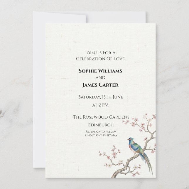 Convite Casamento das Flores de Cerejeira (Frente)
