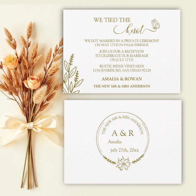 Convite Casamento das Flores-de-Meadow Nós amarramos o nó (Criador carregado)