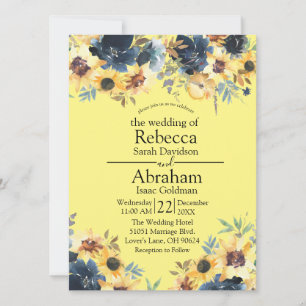 Convite Casamento das Flores Florais Amarelas