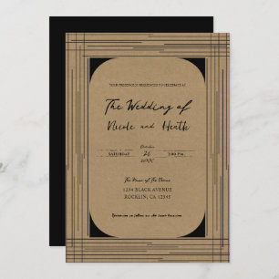 Convite Casamento das Linhas Modernas Mínimas da Black Kra