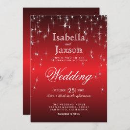 Convite Casamento das Luzes das Estrelas do Red Twinkle