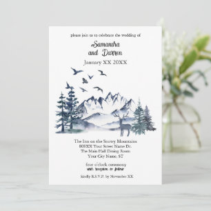 Convite Casamento das Montanhas do Noroeste do Pacífico