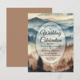 Convite Casamento das Montanhas Dusty Blue e Mocha Brown